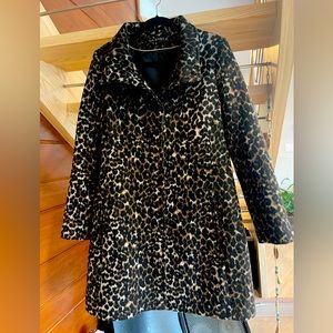 Vía Spiga Women’s Leopard Print Walker Coat Size 14